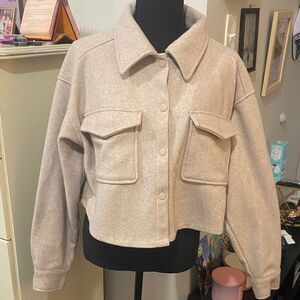 Love Tree Brand Women's Beige Fleece Jacket Size Medium